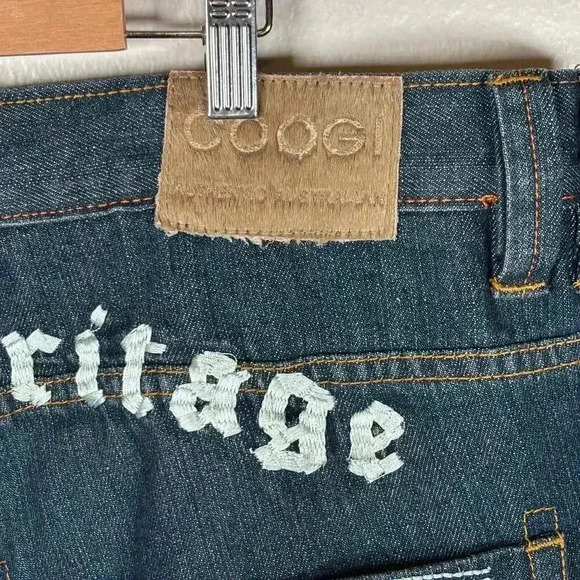 Men's Coogi Heritage Embroidered Patch Cotton‎ Denim Jean Y2K Shorts Size 40 - Picture 3 of 6